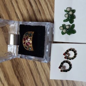 Christmas ring, 2 earrings